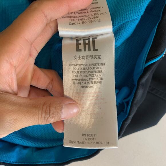 BMW Jacket Women M Medium Black Blue Athletics Full Zip Reflective Detach Sleeve - Picture 11 of 13